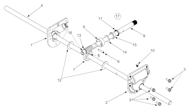 Gear Assembly Diagram and Parts List for E665E  Yard Machines Snow Blower